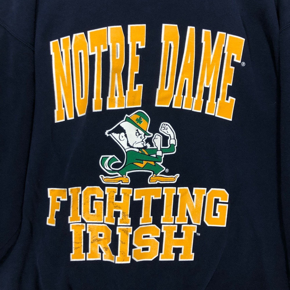Notre Dame Fighting Irish Crewneck Sweatshirt Navy‎ Blue XL Vintage
